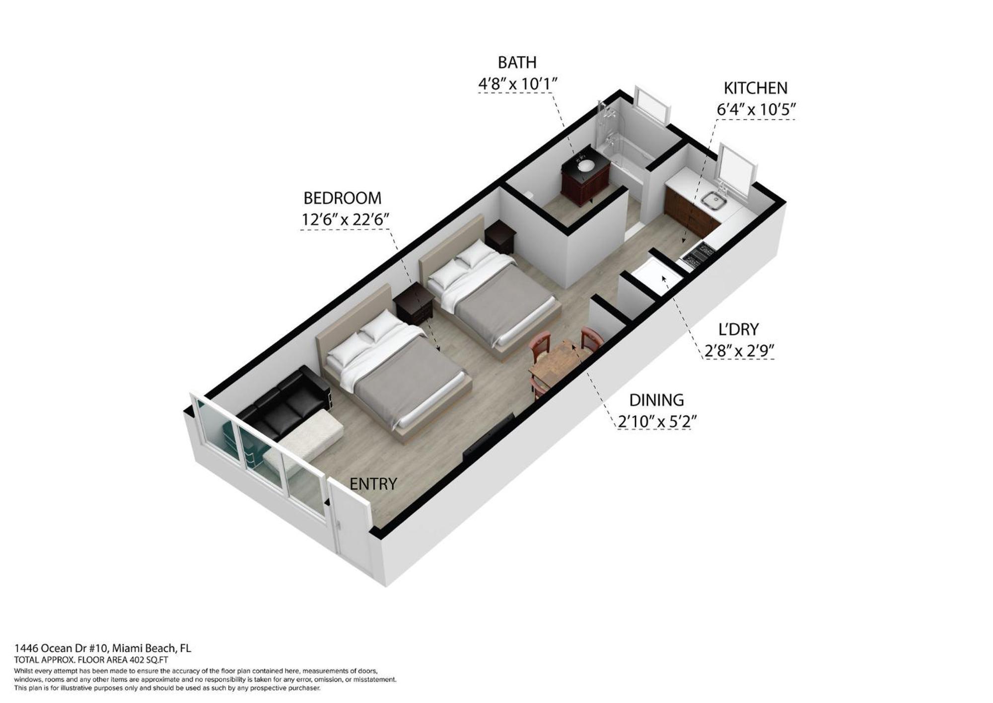 Deco Beachside Apt, W/2 Queen Beds, Washer/Dryer Маями Бийч Екстериор снимка